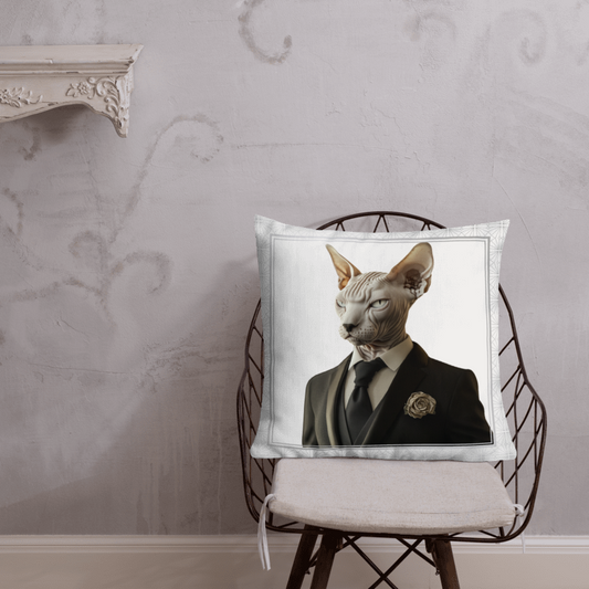 Sophisticated Sphynx Pillow – Luxe Feline-Inspired Home Décor with Avant-Garde Artistry